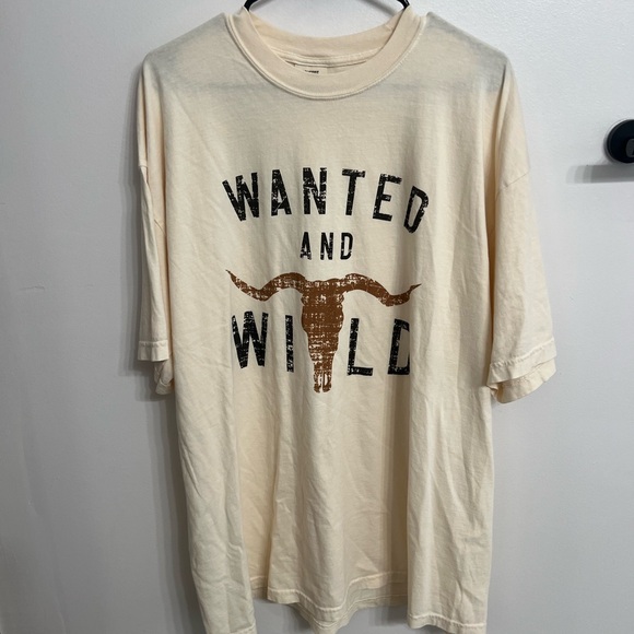 Comfort Colors Tops - Wanted and Wild Cream Graphic T-Shirt